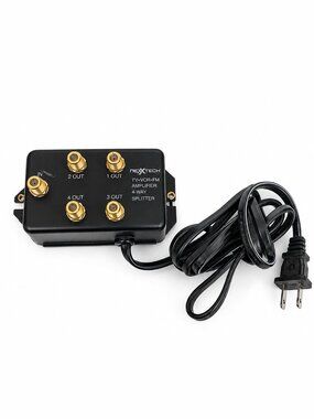 Nexxtech TV VCR FM Amplifier 4-Way Splitter Model 15-0119X